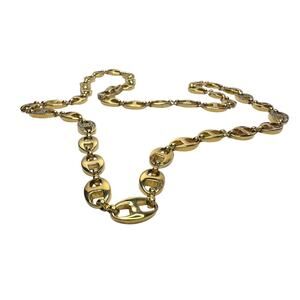 Givenchy Puffed Anchor Mariner 21" Chain Necklace w 4 Rhinestoned Links